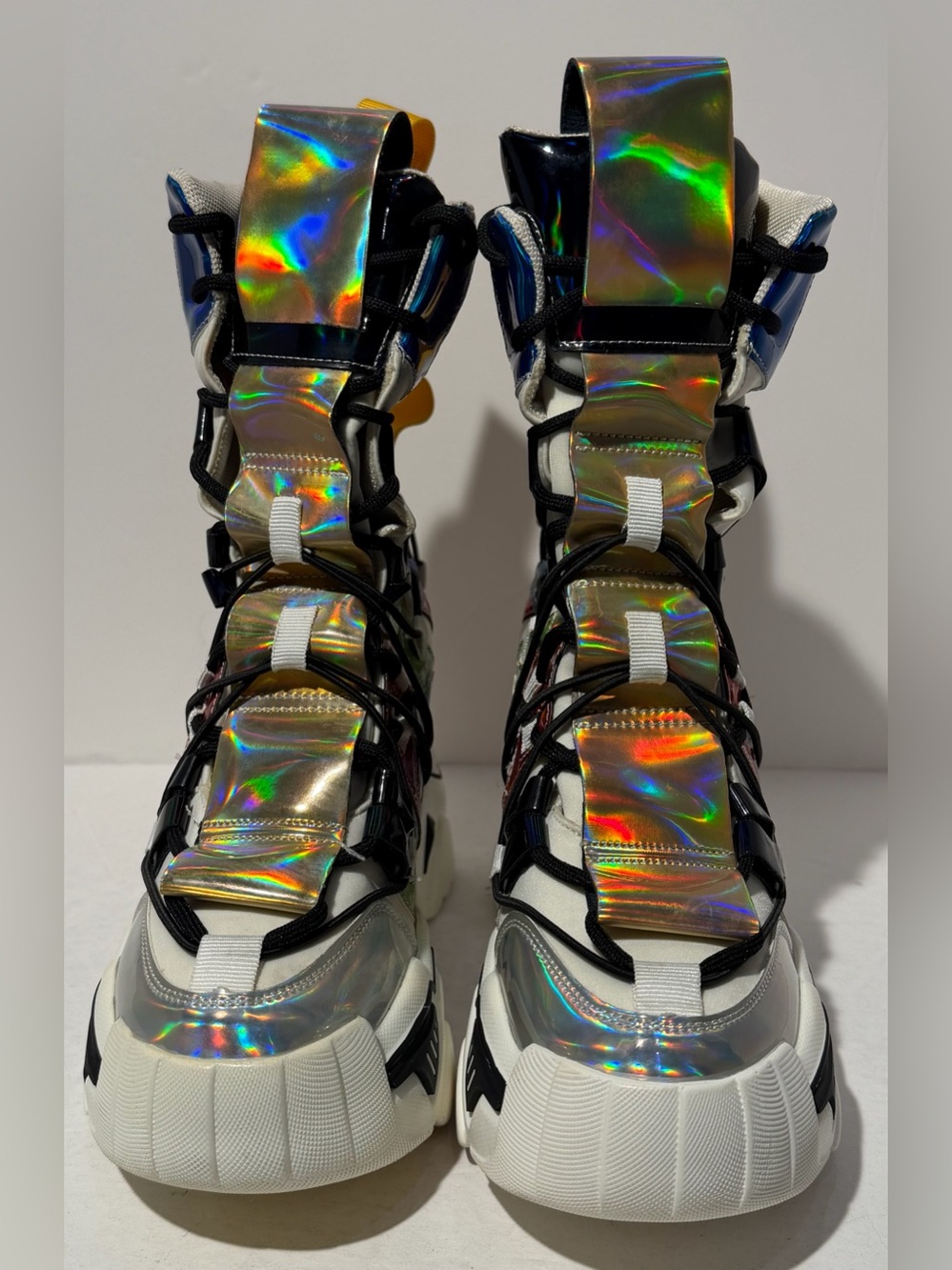 Anthony Wang DAMSON-09 PLATFORM WHITE SNEAKERS size 7.5